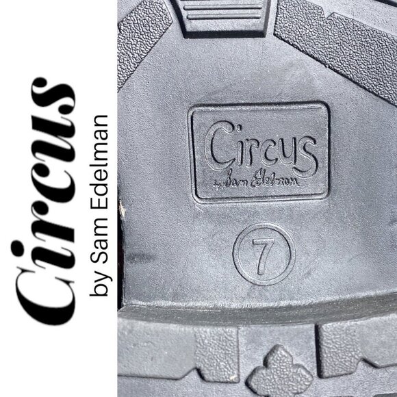 CIRCUS BY SAM EDELMAN Dawson Red Velvet Studded Combat Boot, Size 7 - Picture 10 of 14